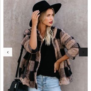 Vici Bonfire Stories Plaid Pocketed Jacket